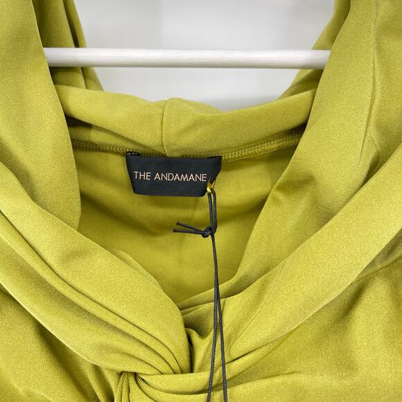 The Andamane | NWT Kendall Off Shoulder Capri Jumpsuit in Kiwi Lycra Catsuit XS - Picture 4 of 14